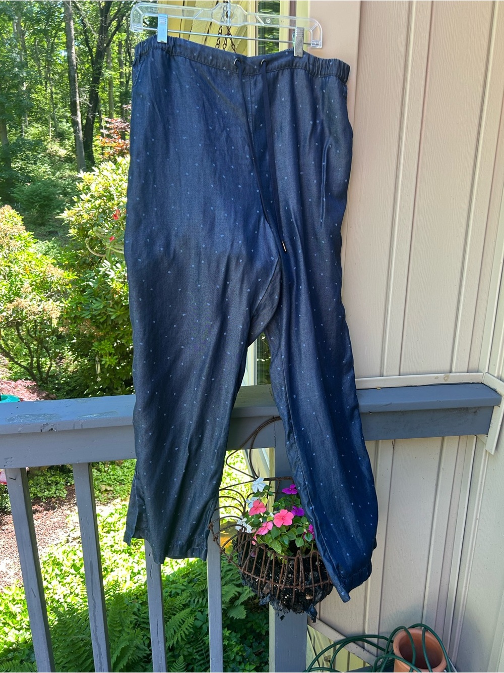 NIC+ZOE Ladies Navy Blue Dot-Pattern Slacks Pants  NWT  14